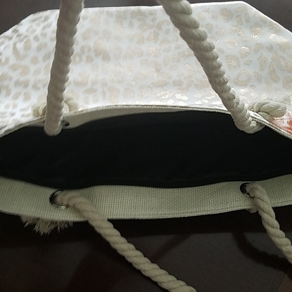 🎉2xHost Pick Rose Gold Leopard Canvas Tote - Picture 4 of 5